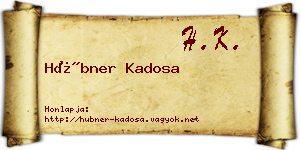 Hübner Kadosa névjegykártya