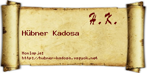 Hübner Kadosa névjegykártya